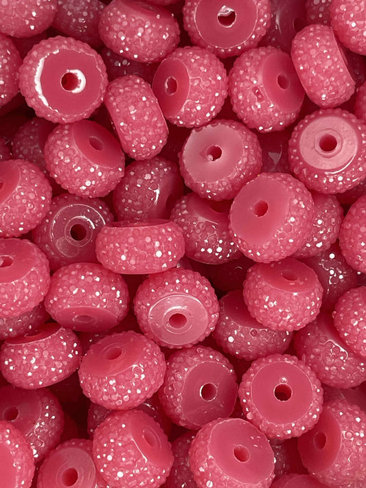 12MM RESIN RHINESTONE SPACER WATERMELON 8 (1ct)