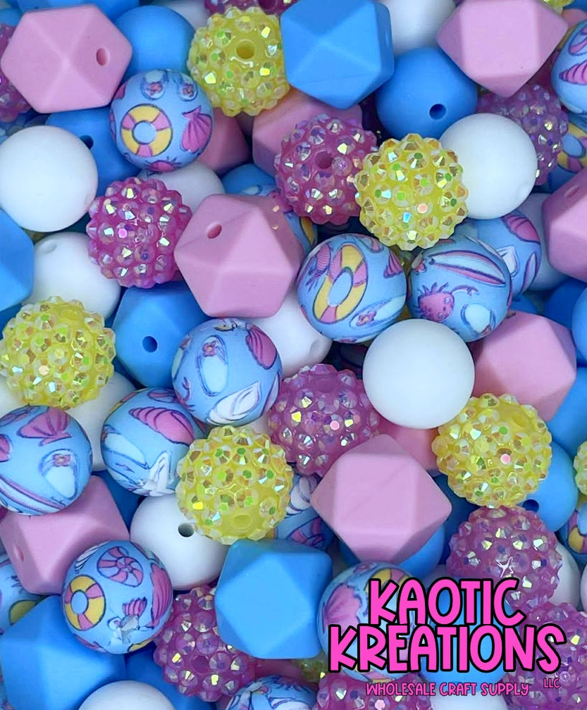 *KAELANN'S KREATION* BEACH DAY ACRYLIC SILICONE BEAD MIX #13 (40ct)