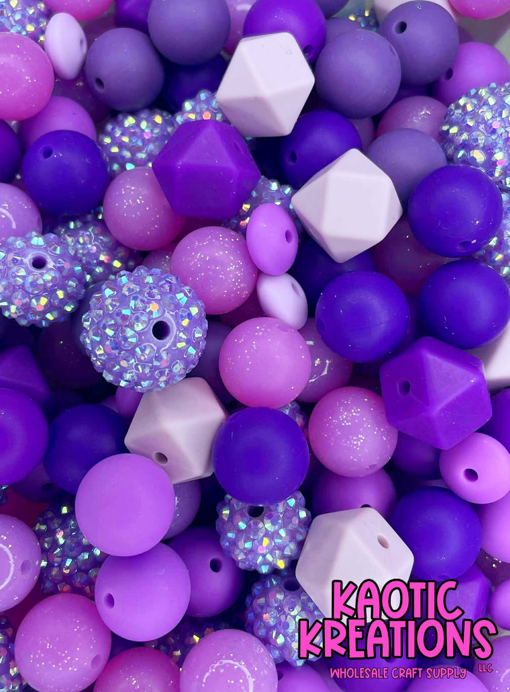 BERRY CRUSH ACRYLIC SILICONE BEAD MIX #15 (50ct)