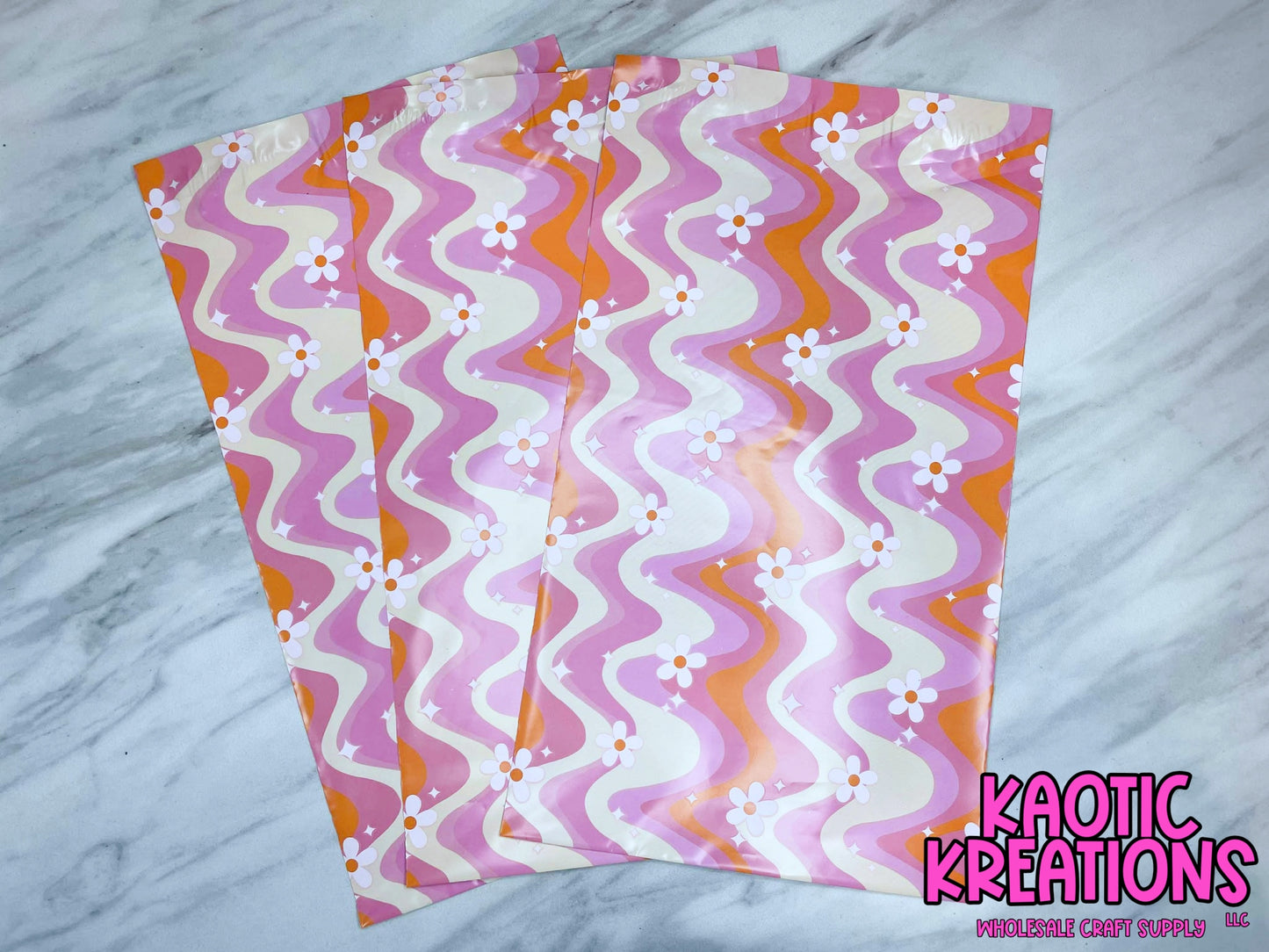 WAVY FLORAL PRINT POLY MAILER BAG 6 x 9 (1ct)