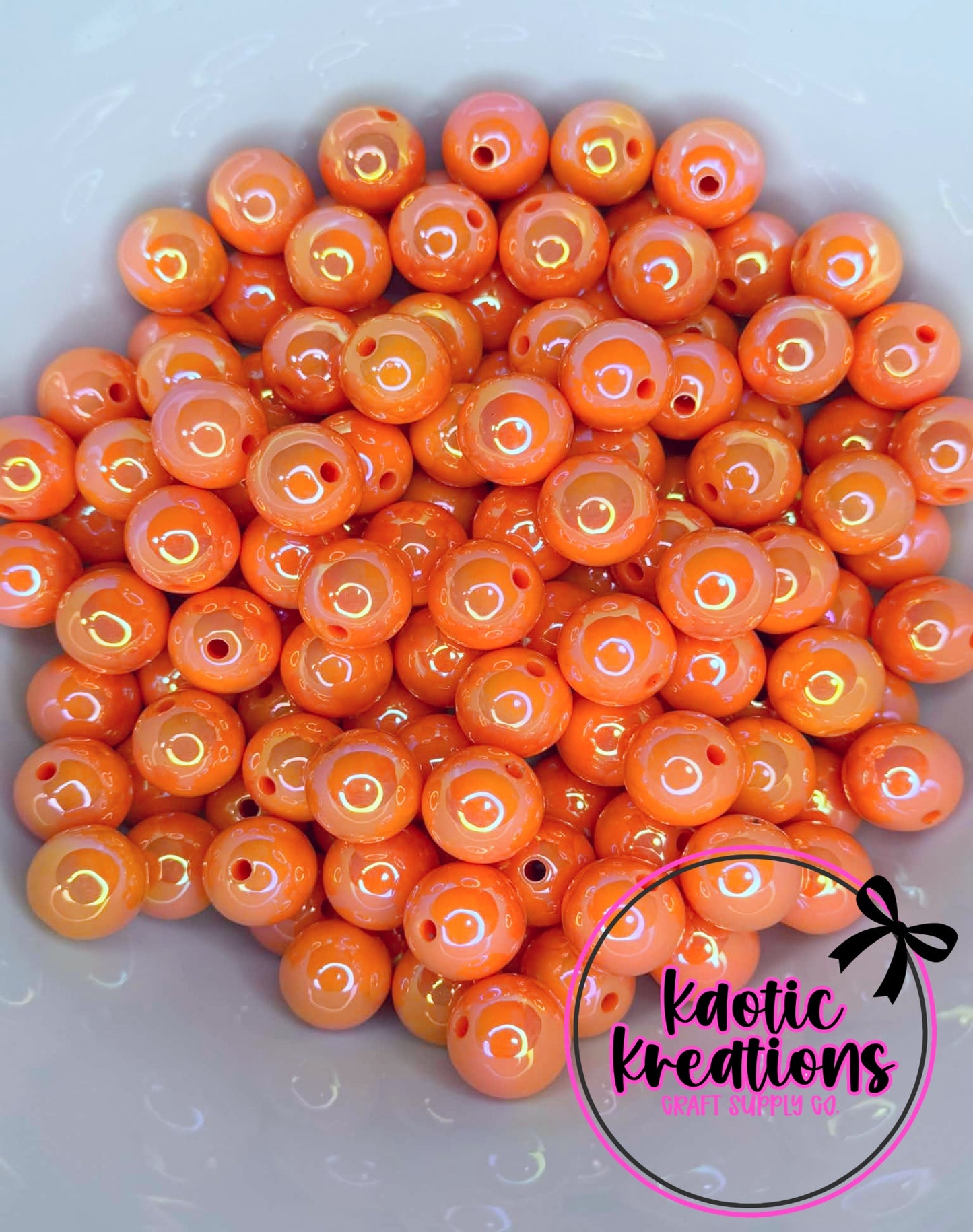 16MM OPAL ACRYLIC BEAD ORANGE OP5 (1ct)