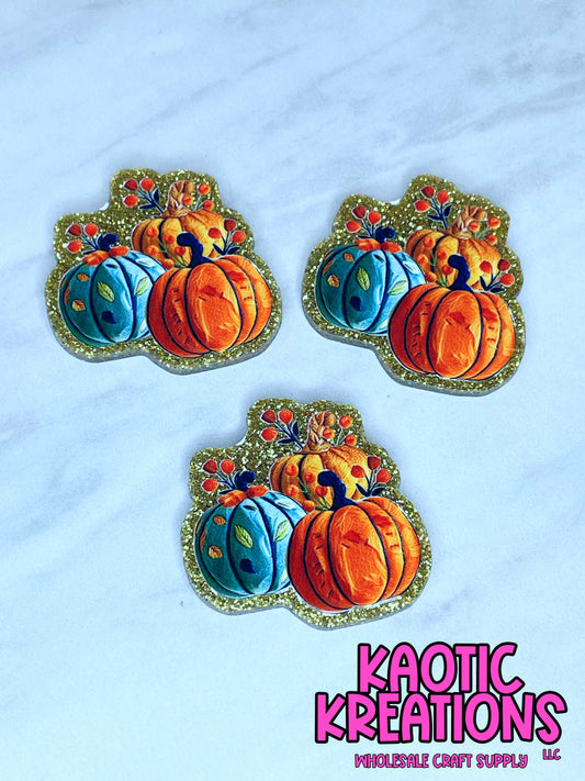 FLATBACK ACRYLIC PUMPKINS F644 (1ct)