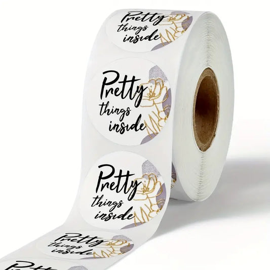 500 1" FLORAL PRETTY THINGS INSIDE STICKERS 1 ROLL