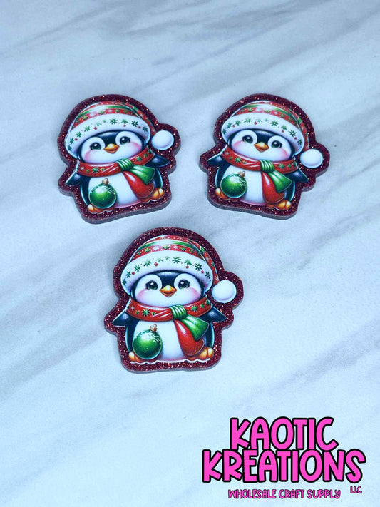 FLATBACK ACRYLIC CHRISTMAS PENGUIN F549 (1ct)