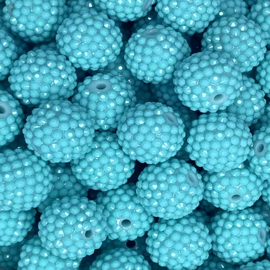 20MM JELLY RHINESTONE ACRYLIC TURQUOISE (1ct)