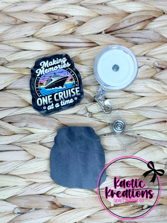 *CUSTOM* FLATBACK ACRYLIC 37mm X 42mm MAKING MEMORIES ONE CRUISE AT A TIME F701 (1ct)