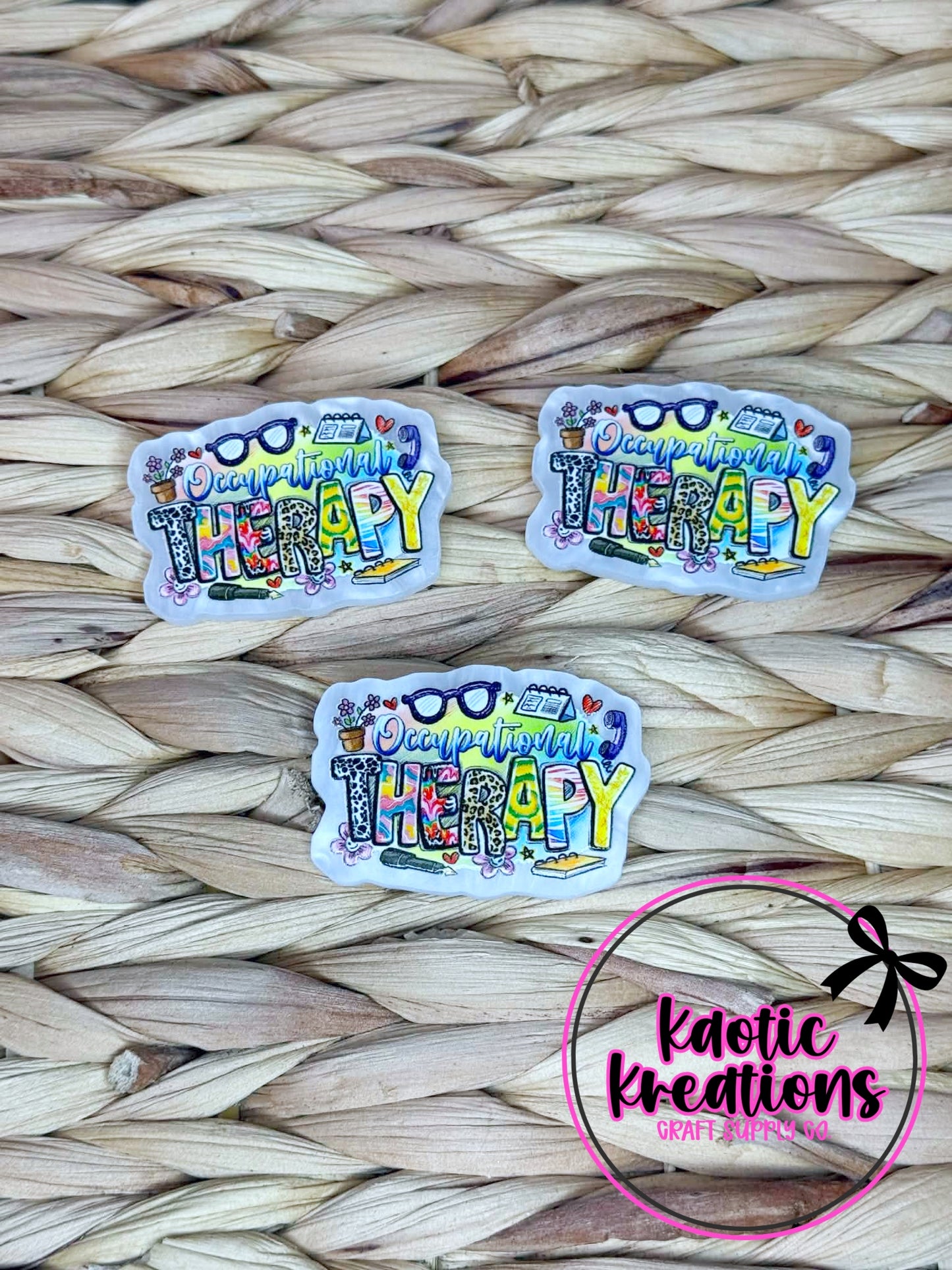 *CUSTOM* FLATBACK ACRYLIC 43mm X 29mm OCCUPATIONAL THERAPY F688 (1ct)