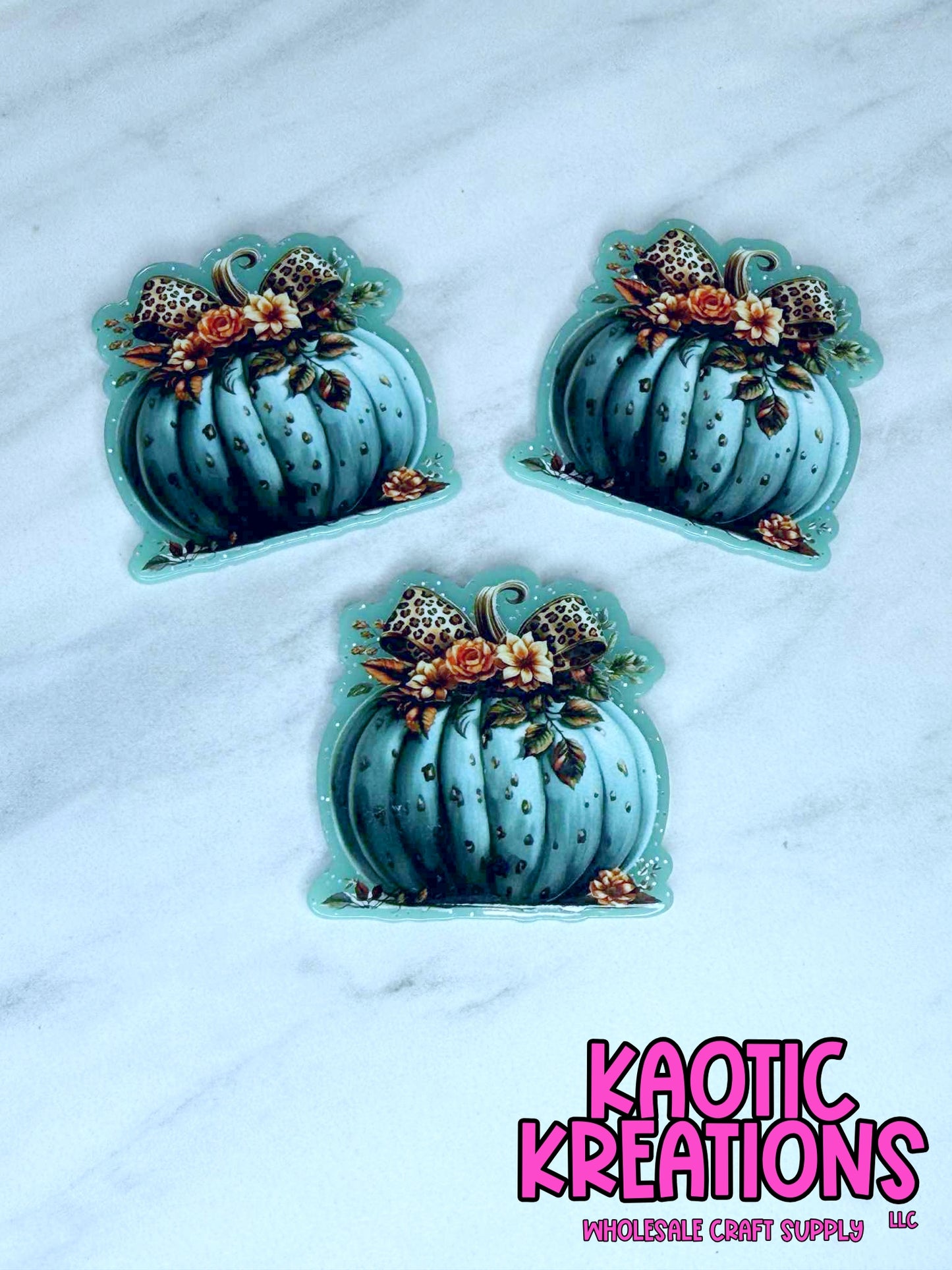 FLATBACK ACRYLIC FLORAL PUMPKIN F109 (1ct)