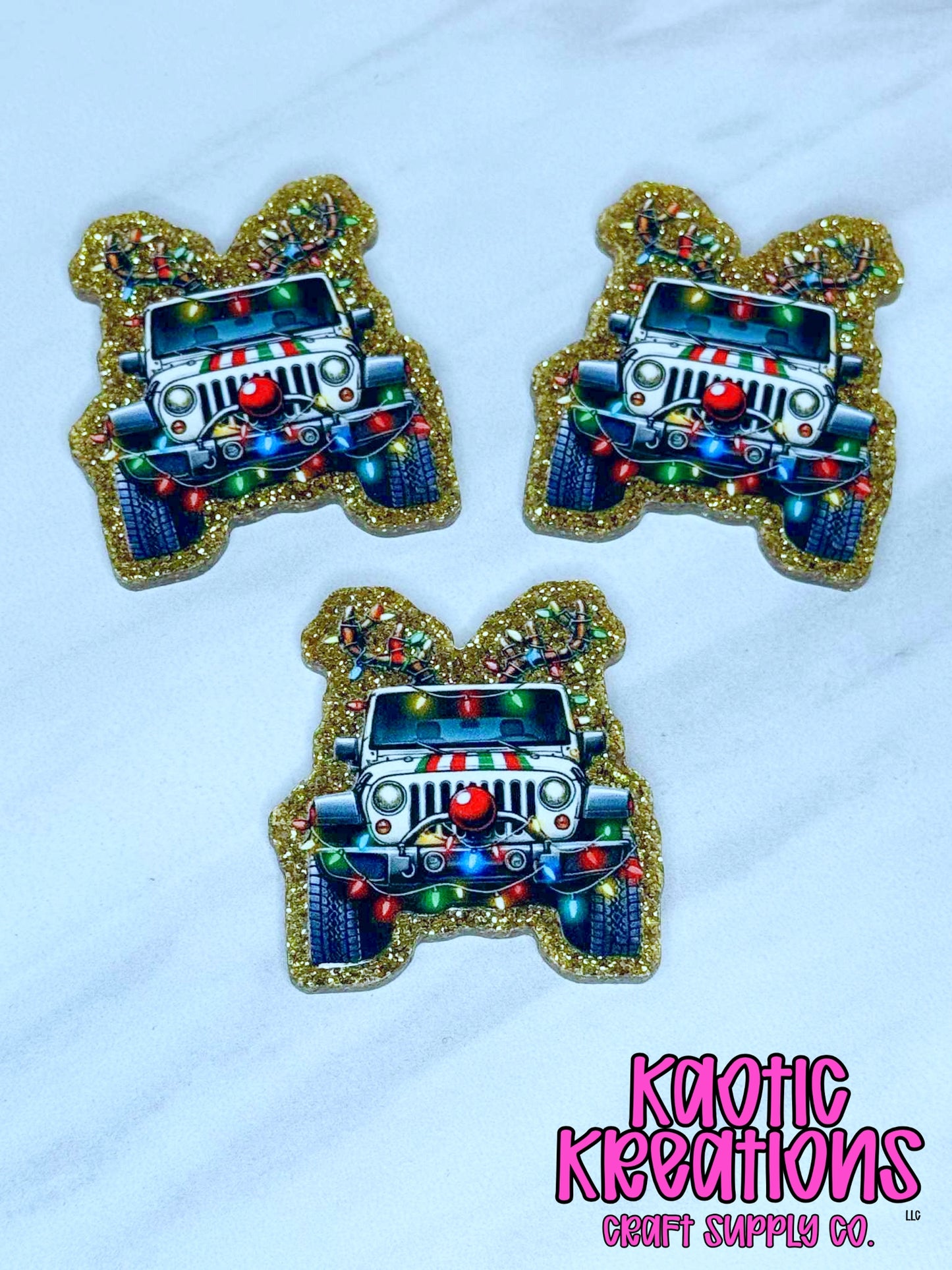 FLATBACK ACRYLIC HOLIDAY JEEP F406 (1ct)