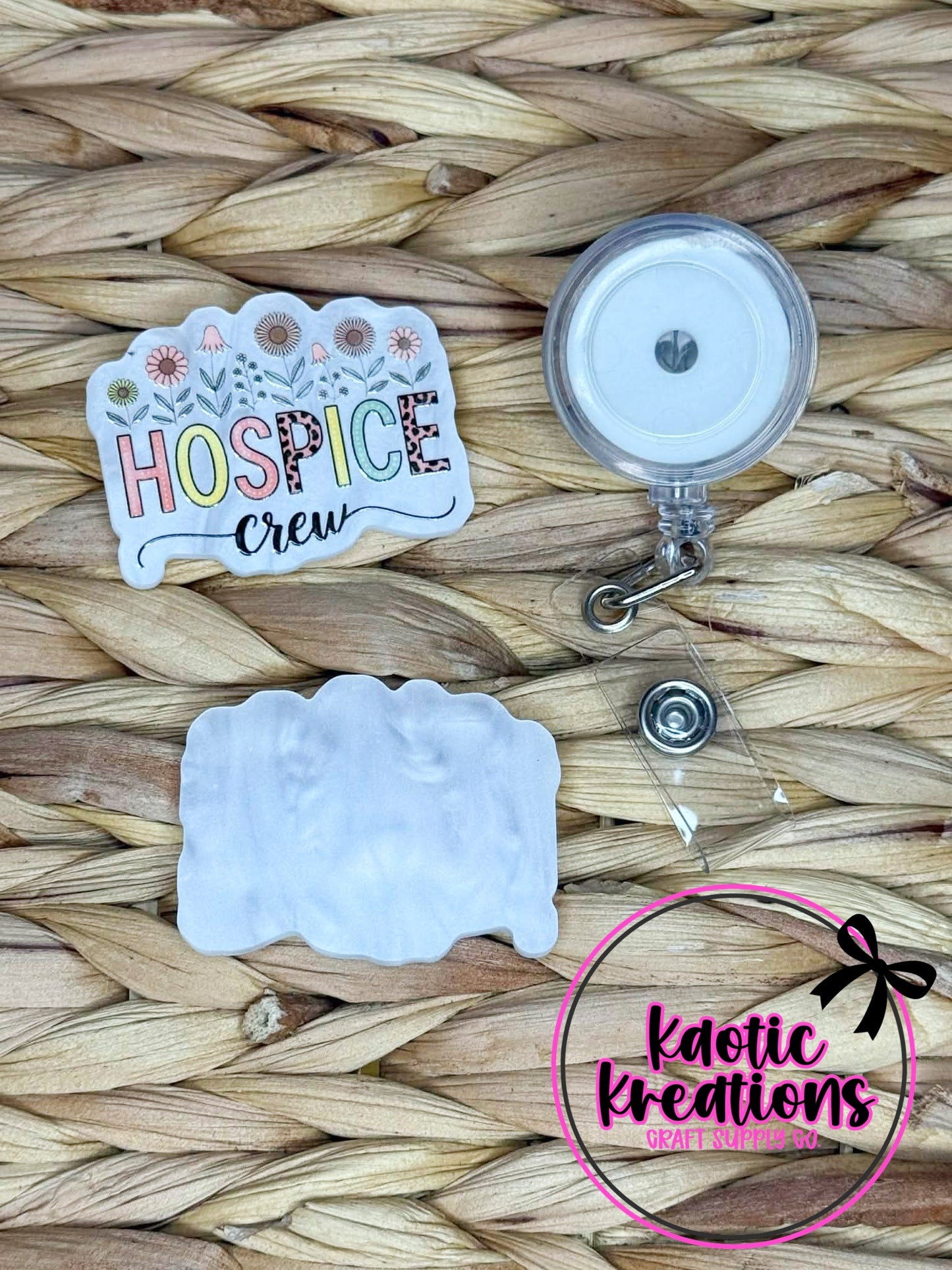*CUSTOM* FLATBACK ACRYLIC 31mm X 42mm HOSPICE CREW F203 (1ct)