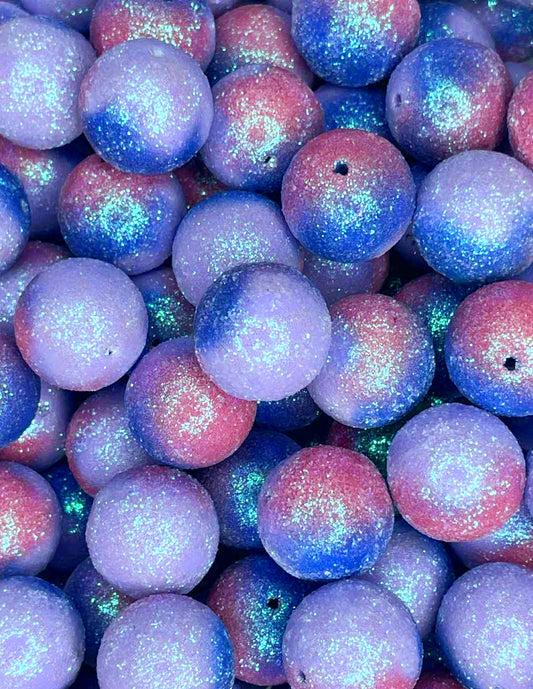 SUGAR SHIMMER ACRYLIC BEAD LILAC/BLUE/PINK OMBRE (1ct)