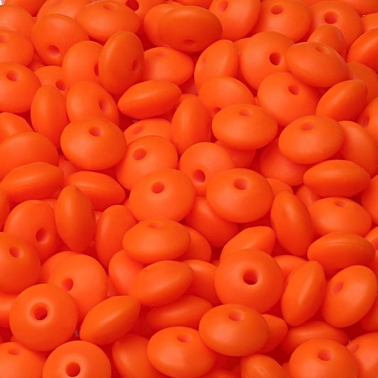 WHOLESALE PACK - 12MM LENTIL #8 SAFETY ORANGE (25ct)