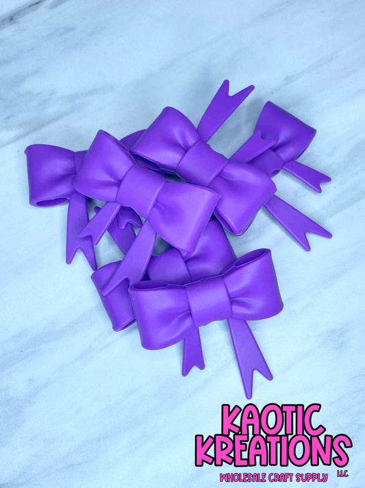 BEADABLE JUMBO SILICONE BOW SOLID PURPLE (1ct)