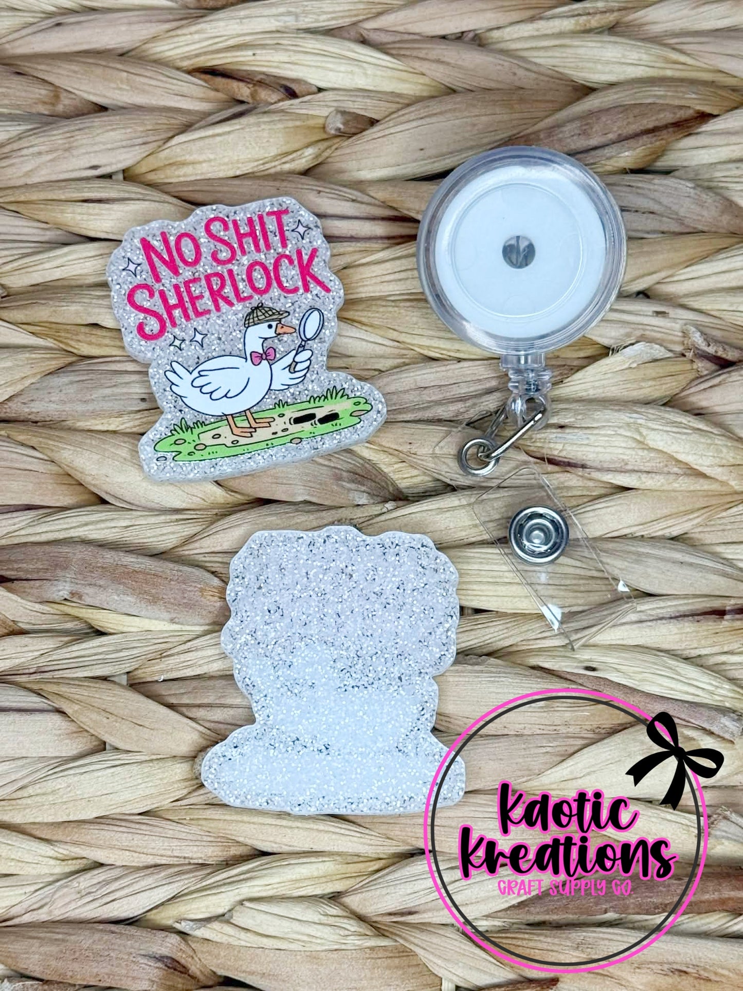 *CUSTOM* FLATBACK ACRYLIC 42mm X 36mm NO SHIT SHERLOCK F54 (1ct)