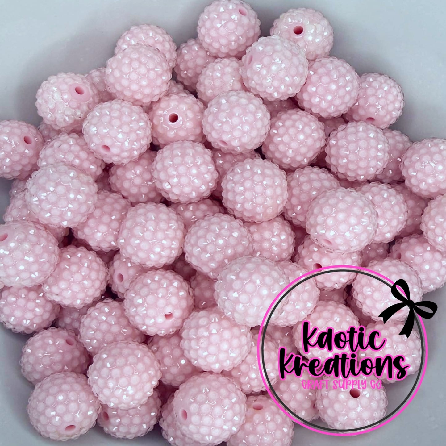 20MM TRANSPARENT JELLY RHINESTONE ACRYLIC LIGHT PINK T5 (1ct)