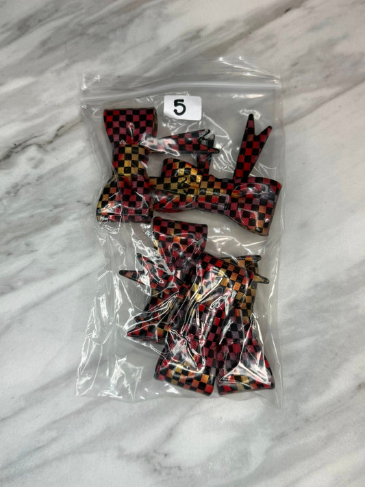 (SHOP DESTASH) LIQUID CHECKERED JUMBO BOW BUNDLE #5 (5ct)
