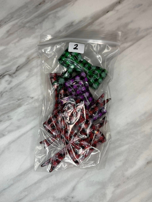 (SHOP DESTASH) LIQUID SNOWFLAKE JUMBO BOW BUNDLE #2 (5ct)