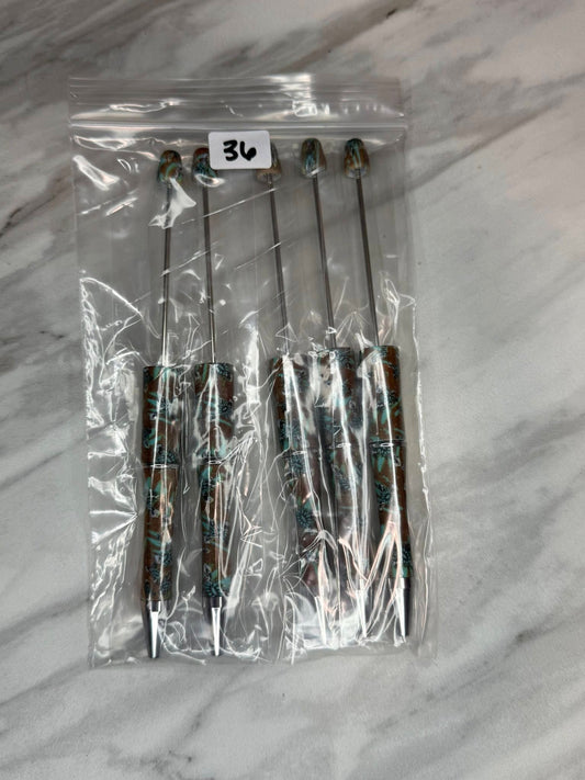 (SHOP DESTASH) BEADABLE PEN BUNDLE #36 (5ct)