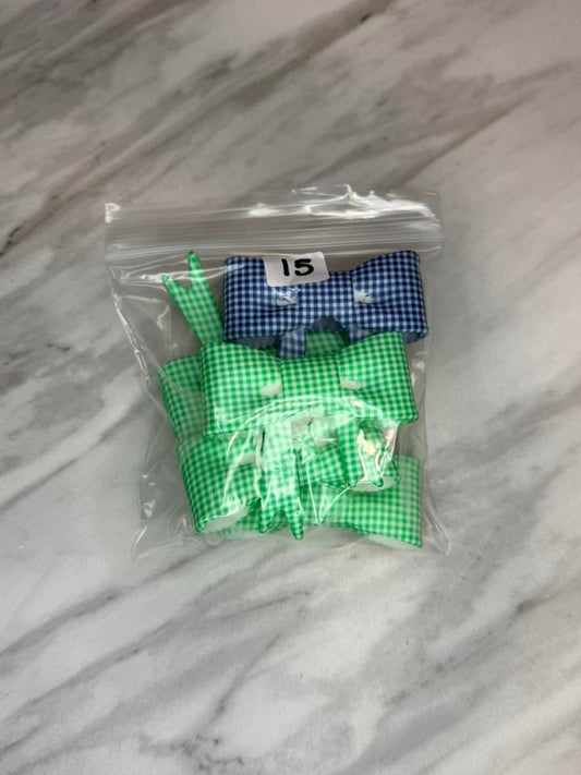 (SHOP DESTASH) PLAID JUMBO BOW BUNDLE #15 (5ct)