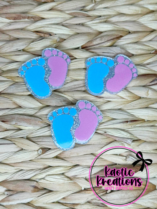 FLATBACK ACRYLIC BABY FOOTPRINTS F114 (1ct)