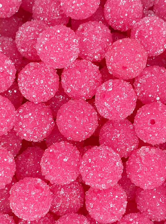#1 20MM SUGAR ACRYLIC BEAD ROUGE (1ct)