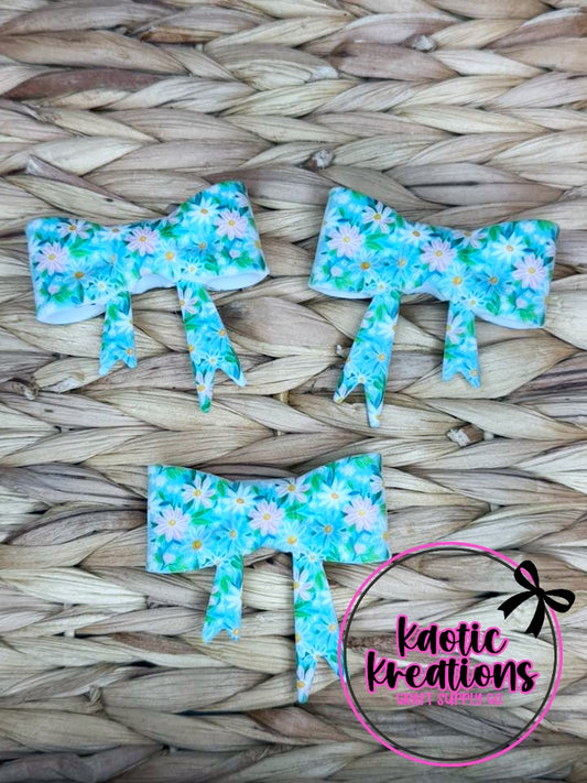 D17 BEADABLE JUMBO SILICONE BOW AQUA FLORAL (1ct)