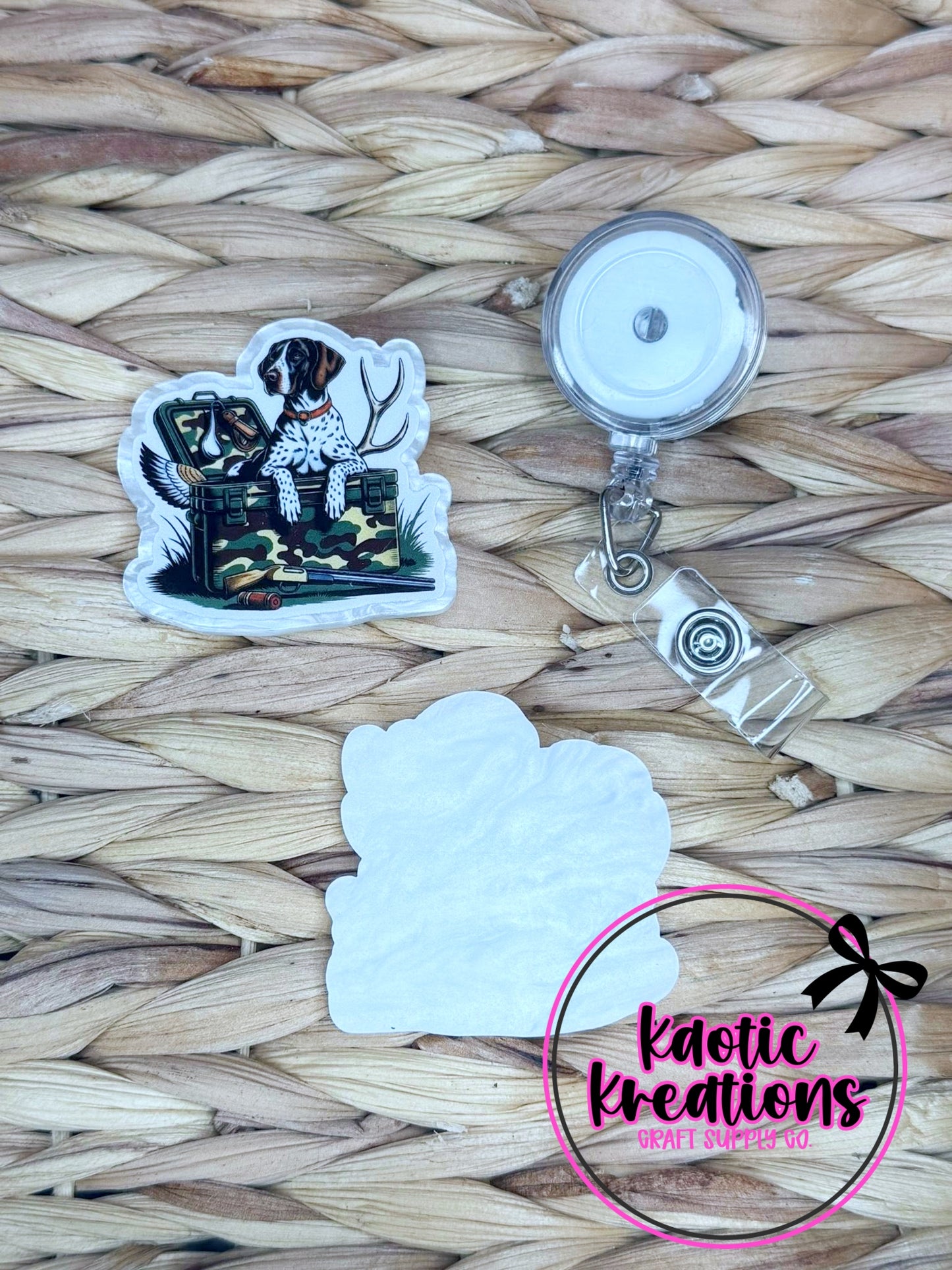*CUSTOM* FLATBACK ACRYLIC 52mm X 50mm GERMAN SHORTHAIRED POINTER F261 (1ct)