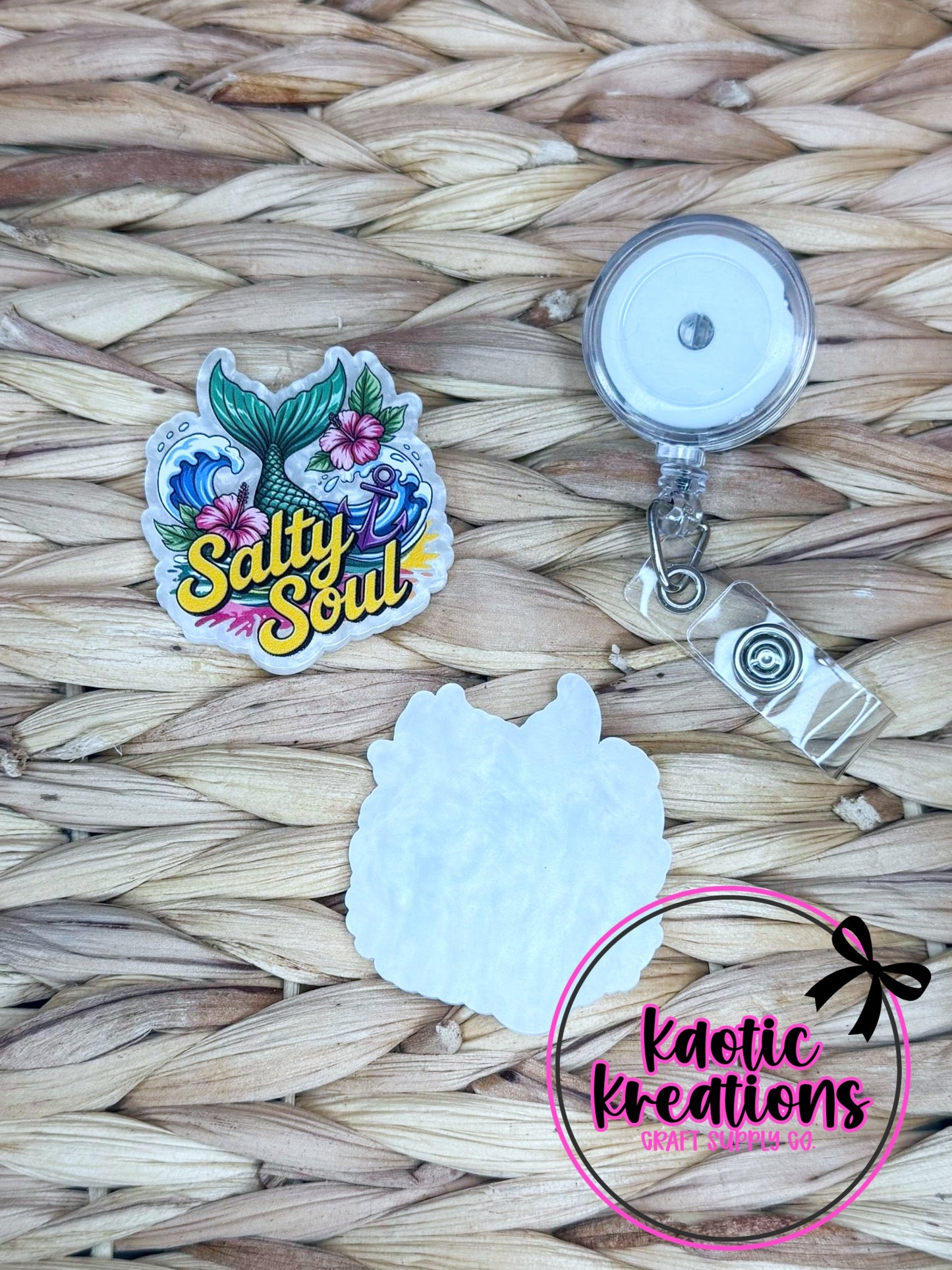 *CUSTOM* FLATBACK ACRYLIC 48mm X 53mm SALTY SOUL F228 (1ct)