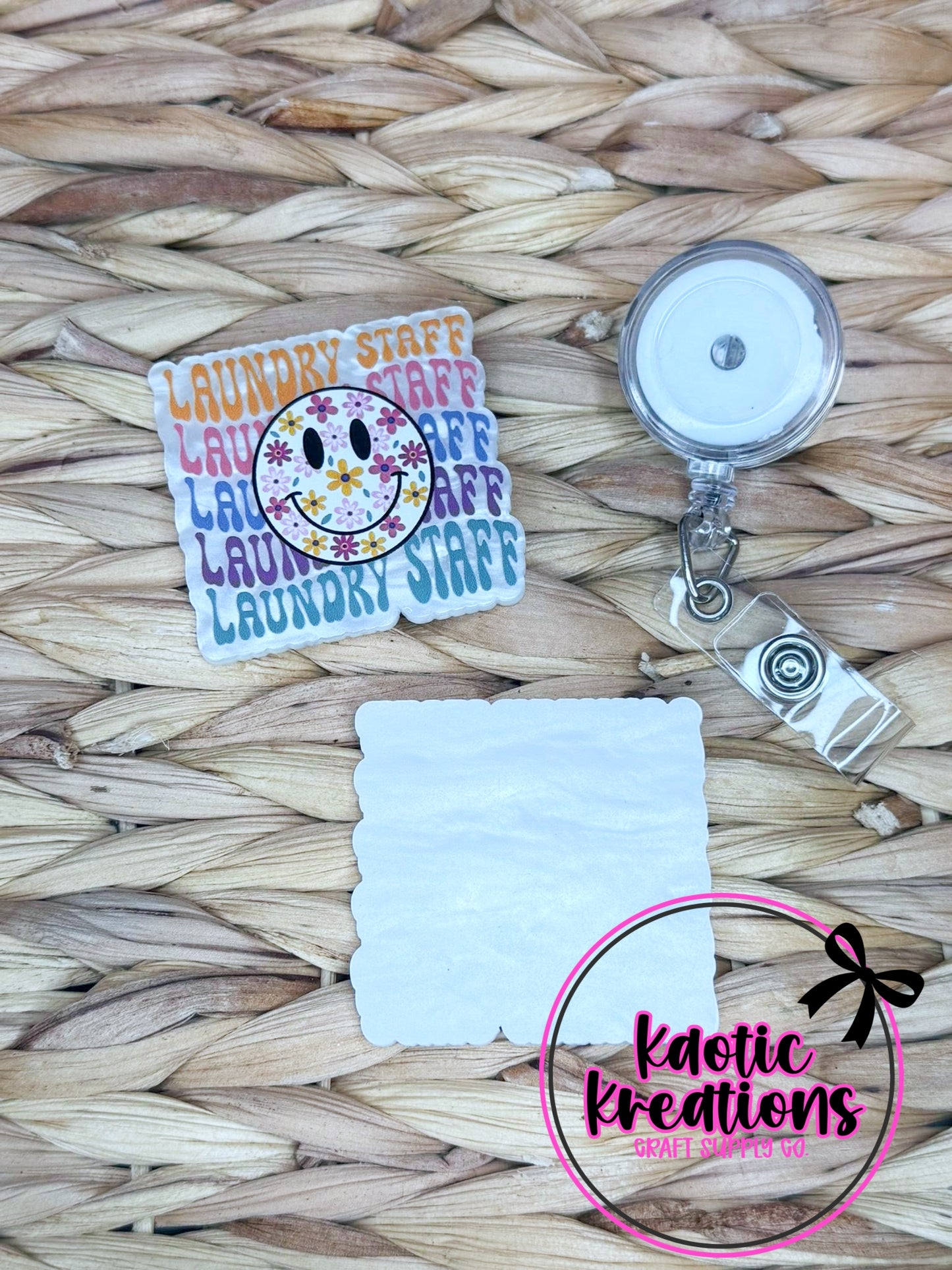 *CUSTOM* FLATBACK ACRYLIC 51mm X 52mm LAUNDRY STAFF F429 (1ct)