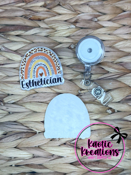 *CUSTOM* FLATBACK ACRYLIC 51mm X 52mm ESTHETICIAN F408 (1ct)