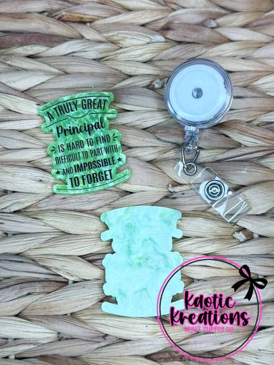 *CUSTOM* FLATBACK ACRYLIC 43mm X 54mm A TRULY GREAT PRINCIPAL F469 (1ct)