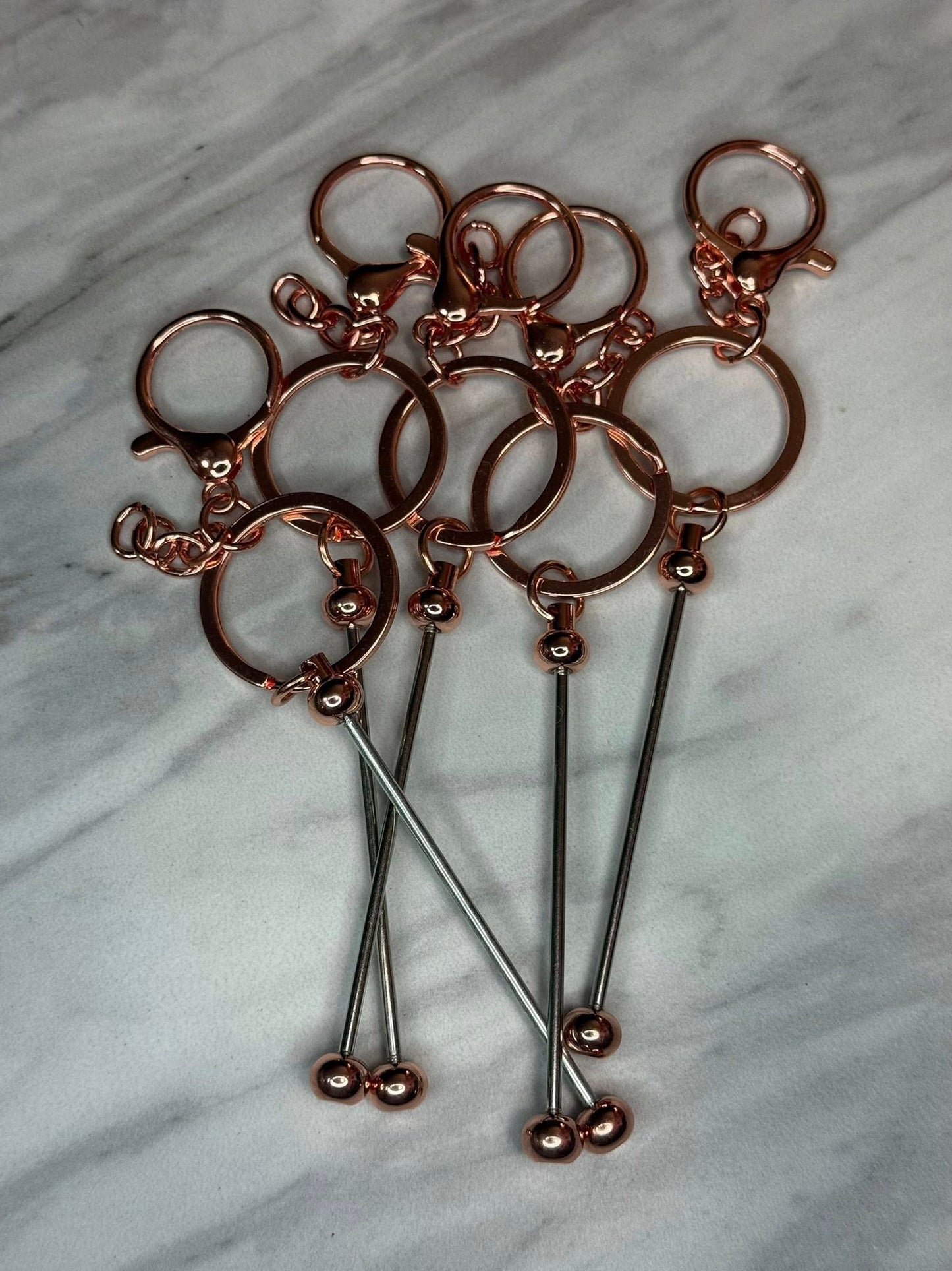 (SHOP DESTASH) ROSE GOLD BEADABLE KEYCHAIN BARS (5ct)