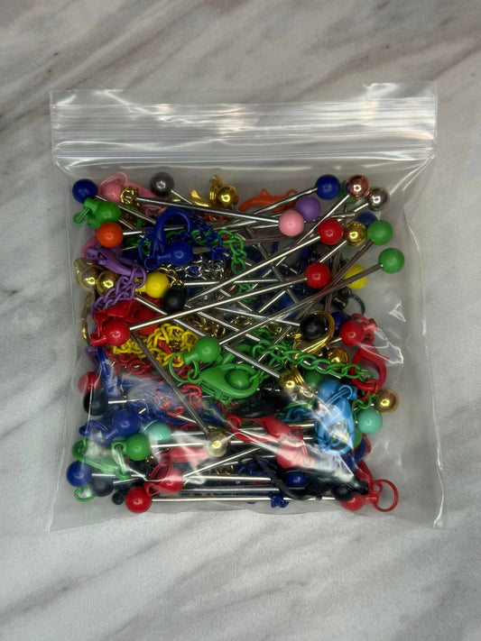 (SHOP DESTASH) BEADABLE CUP CHARM BARS W/CHAIN (37ct)