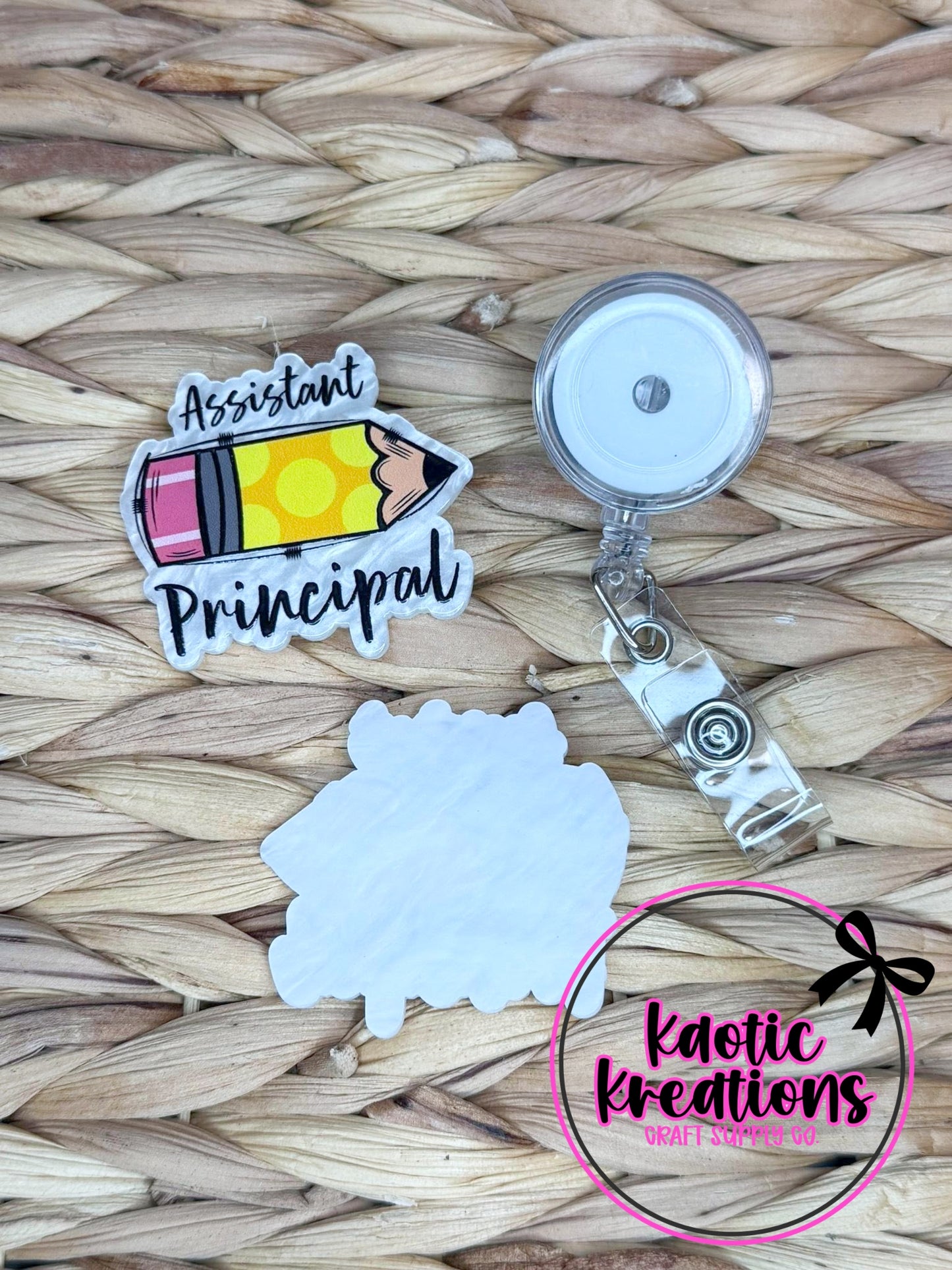 *CUSTOM* FLATBACK ACRYLIC 52mm X 49mm ASSISTANT PRINCIPAL F645 (1ct)