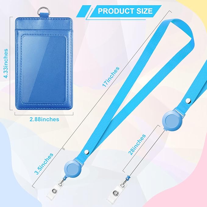 LEATHER ID BADGE HOLDER W/RETRACTABLE LANYARD (1ct)