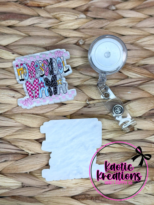 *CUSTOM* FLATBACK ACRYLIC 52mm X 50mm HOMESCHOOL MAMA F638 (1ct)
