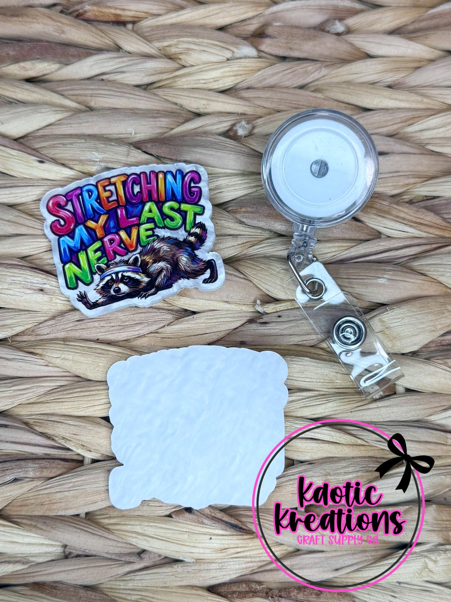 *CUSTOM* FLATBACK ACRYLIC 52mm X 47mm STRETCHING MY LAST NERVE F600 (1ct)