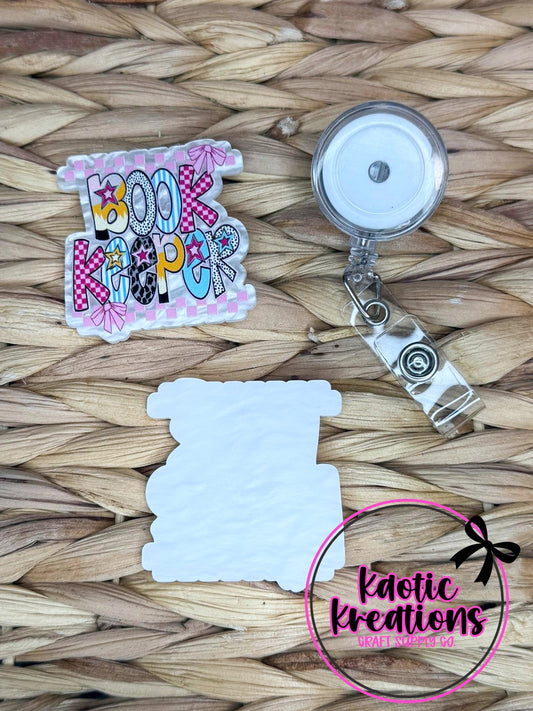 *CUSTOM* FLATBACK ACRYLIC 50mm X 53mm BOOKKEEPER F646 (1ct)