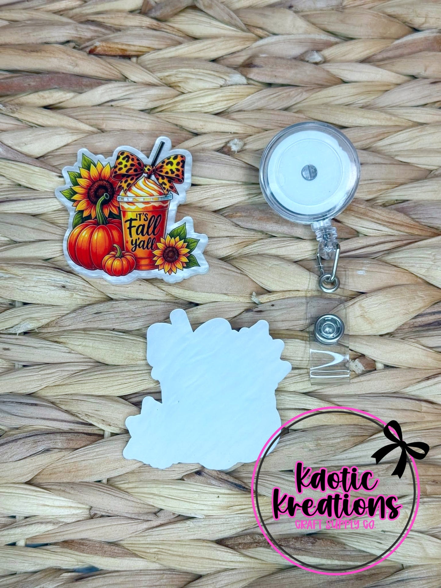 *CUSTOM* FLATBACK ACRYLIC 54mm X 54mm IT'S FALL Y'ALL F331 (1ct)