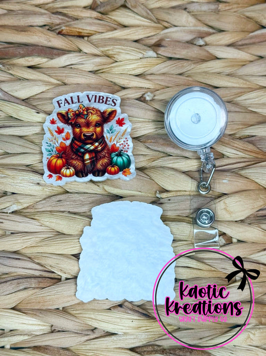 *CUSTOM* FLATBACK ACRYLIC 50mm X 53mm FALL VIBES F386 (1ct)