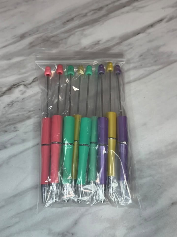 (SHOP DESTASH) BEADABLE PLASTIC PEN BUNDLE B3 (10ct)