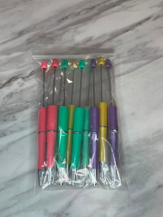 (SHOP DESTASH) BEADABLE PLASTIC PEN BUNDLE B3 (10ct)