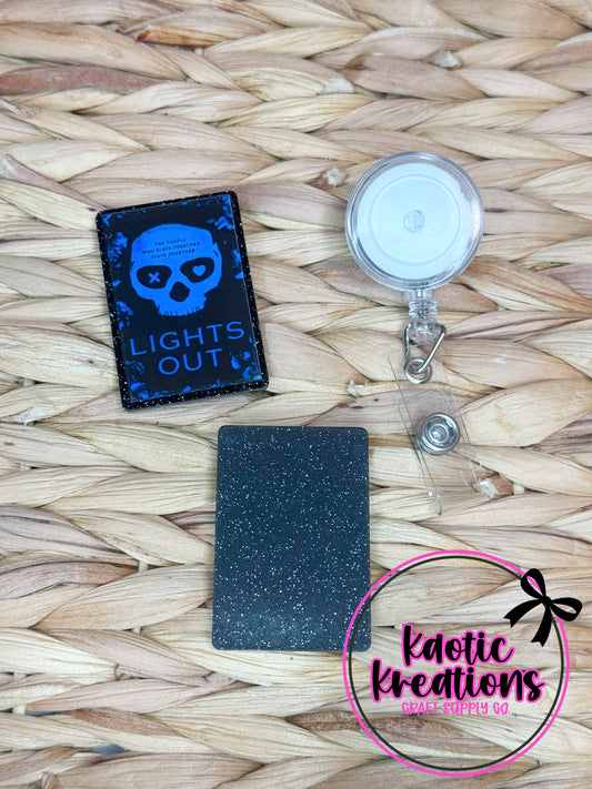 *CUSTOM* FLATBACK ACRYLIC 37mm X 53mm LIGHTS OUT F318 (1ct)