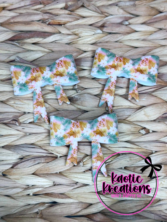 D56 BEADABLE JUMBO SILICONE BOW TROPICAL FLORAL (1ct)