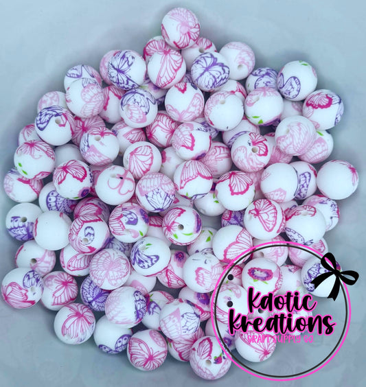 P737 VIBRANT BUTTERFLIES 15MM PRINT (1ct)