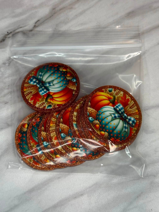 (SHOP DESTASH) ROUND PUMPKIN FLATBACK BUNDLE (10ct)