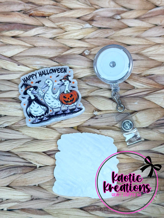 *CUSTOM* FLATBACK ACRYLIC HAPPY HALLOWEEN GOOSE F273 (1ct)