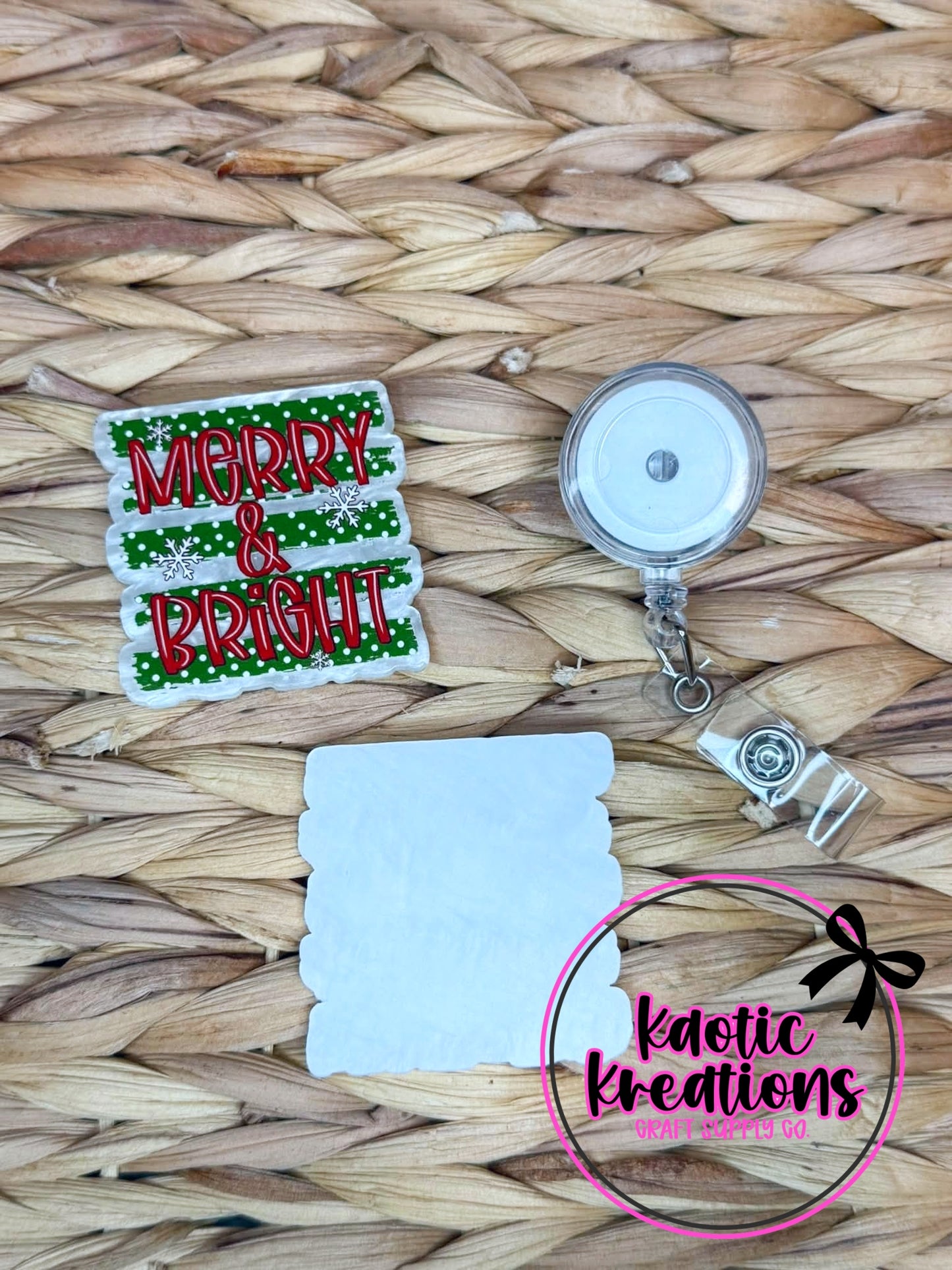 *CUSTOM* FLATBACK ACRYLIC MERRY & BRIGHT F290 (1ct)