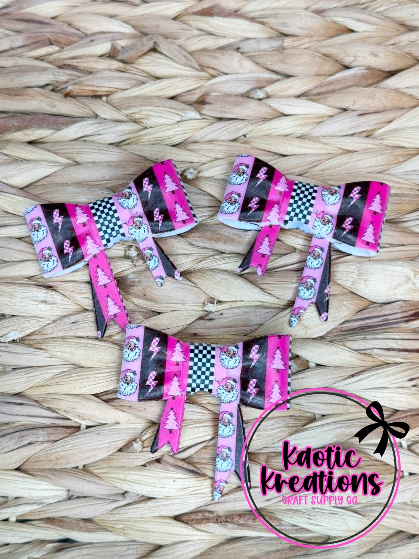 *SHOP EXCLUSIVE* D101 BEADABLE JUMBO SILICONE BOW RETRO CHRISTMAS (1ct)