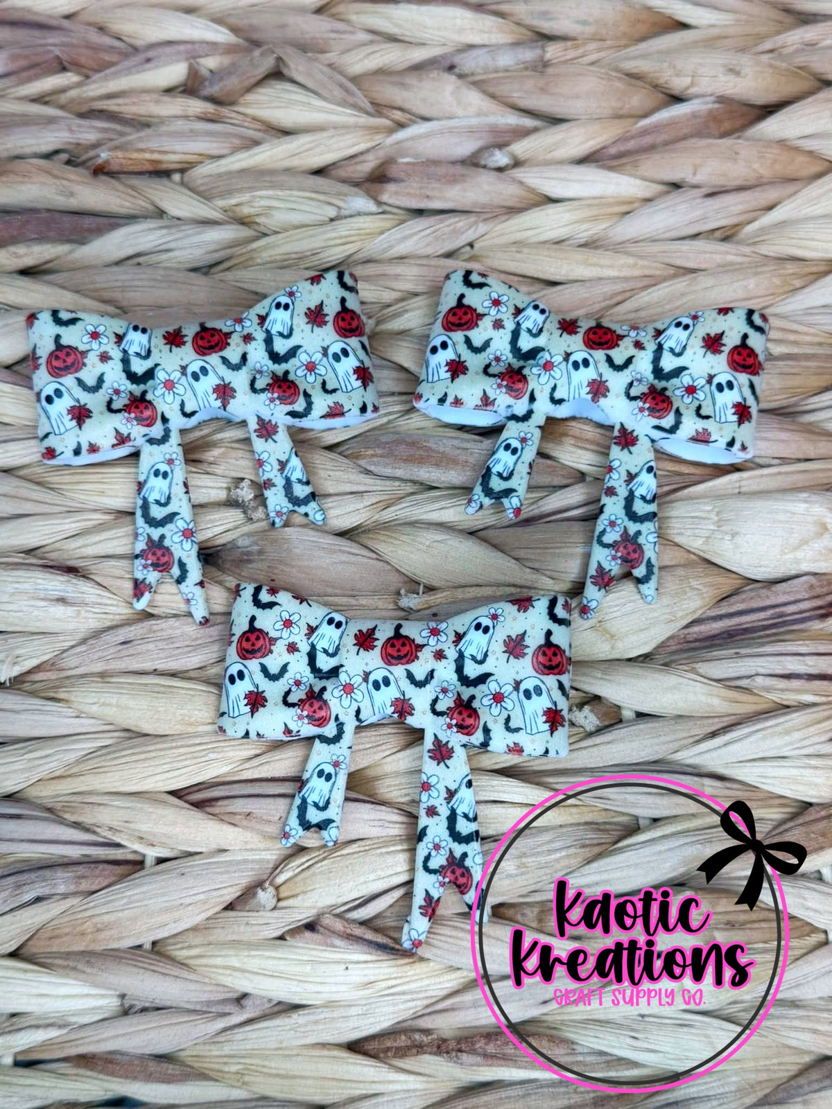 D116 BEADABLE JUMBO SILICONE BOW IT'S HALLOWEEN (1ct)